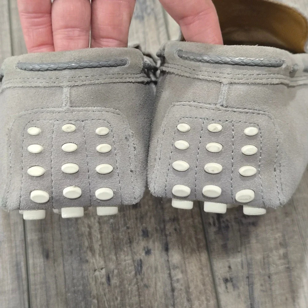 Aldo Mens Light Grey Suede Anchor Bit Driving Loafers Size 10.5 Slip On Shoes